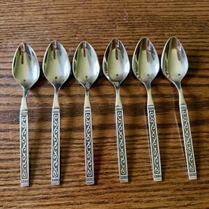 Vintage Oneida Spanish Court 1881 Rogers Stainless Teaspoons Set Of 6